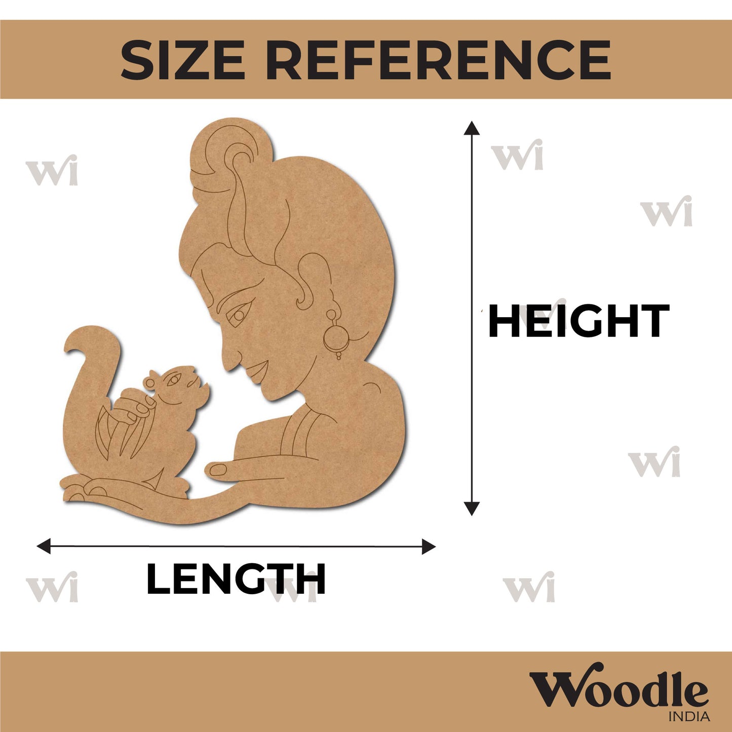 Lord Krishna With Squirrel Pre Marked MDF Design 1