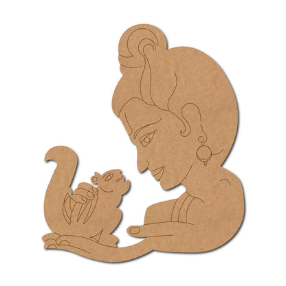 Lord Krishna With Squirrel Pre Marked MDF Design 1