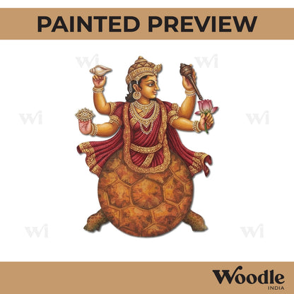 Lord Vishnu On Kurma Pre Marked MDF Design 1