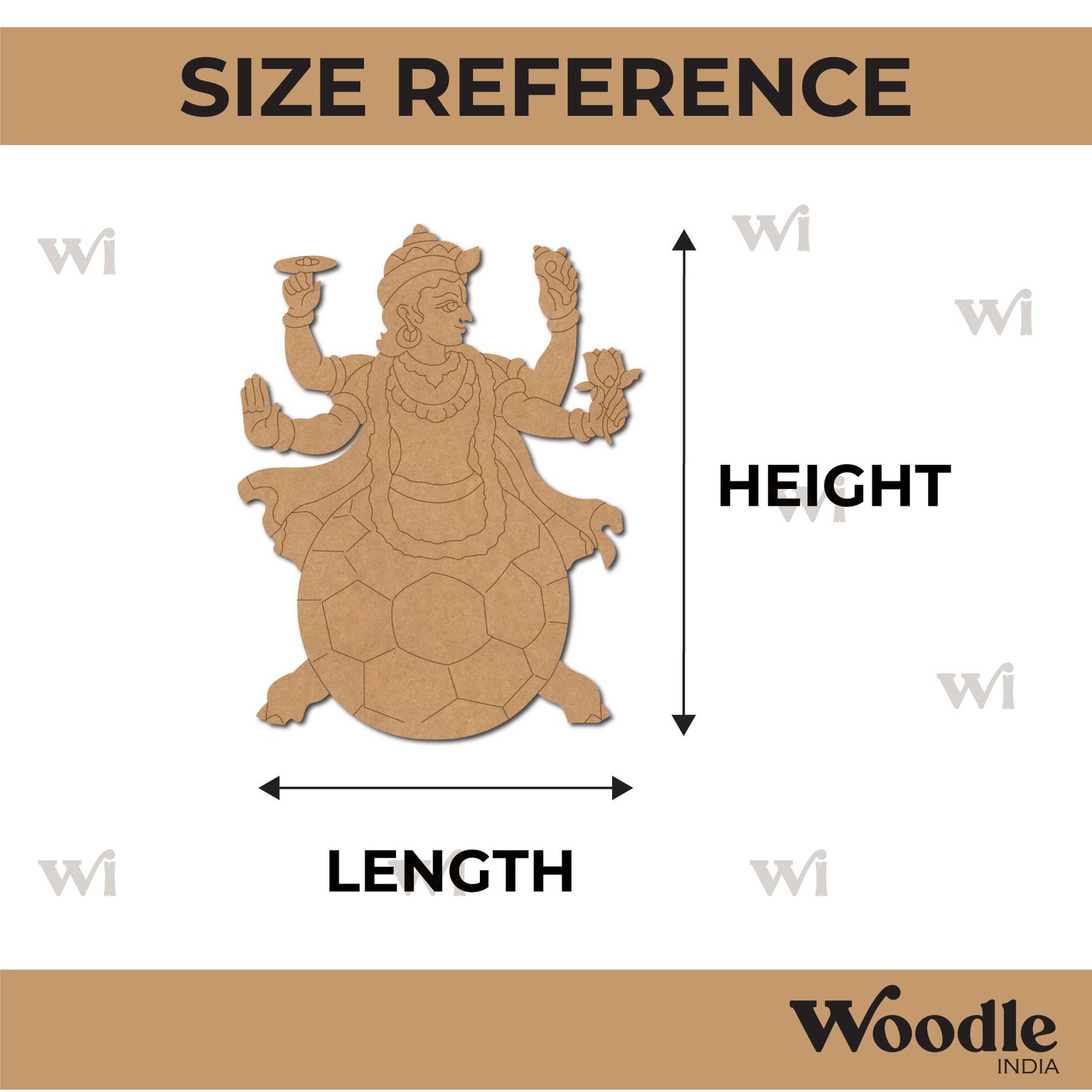 Lord Vishnu On Kurma Pre Marked MDF Design 1