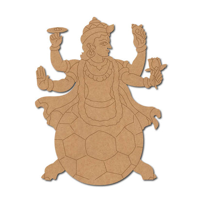 Lord Vishnu On Kurma Pre Marked MDF Design 1