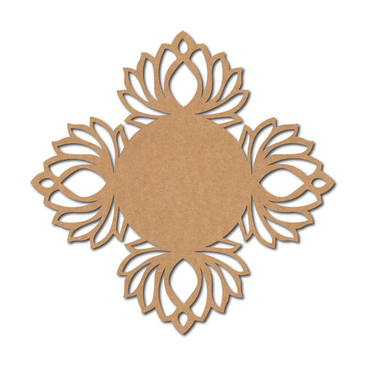 Lotus Base Cutout MDF Design 1