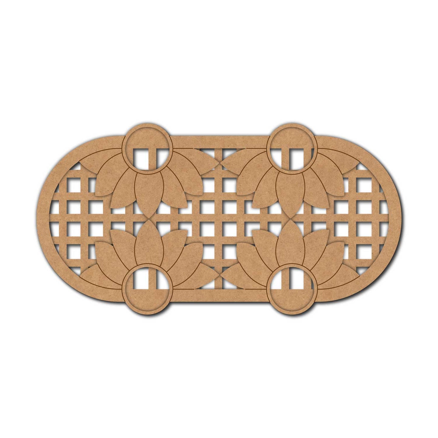 Lotus Basket Multiple Diya Tealight Holder Pre Marked MDF Design 1