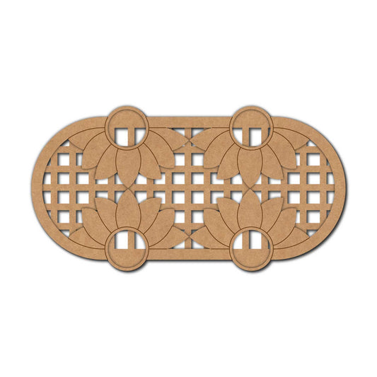 Lotus Basket Multiple Diya Tealight Holder Pre Marked MDF Design 1