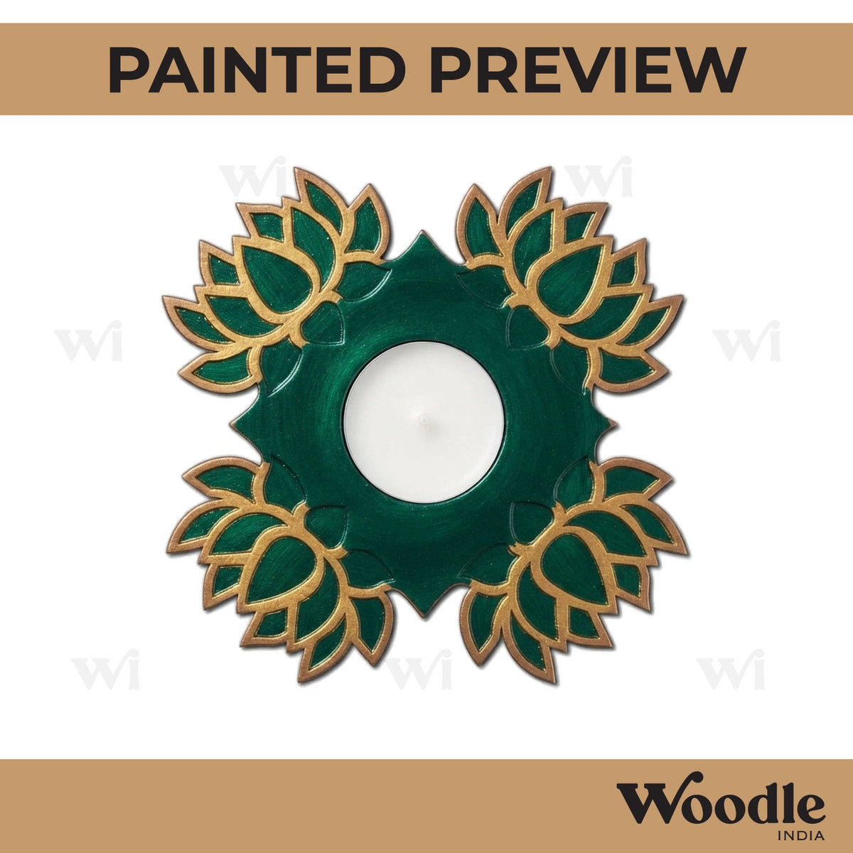 Lotus Diya Tealight Holder MDF Design 21
