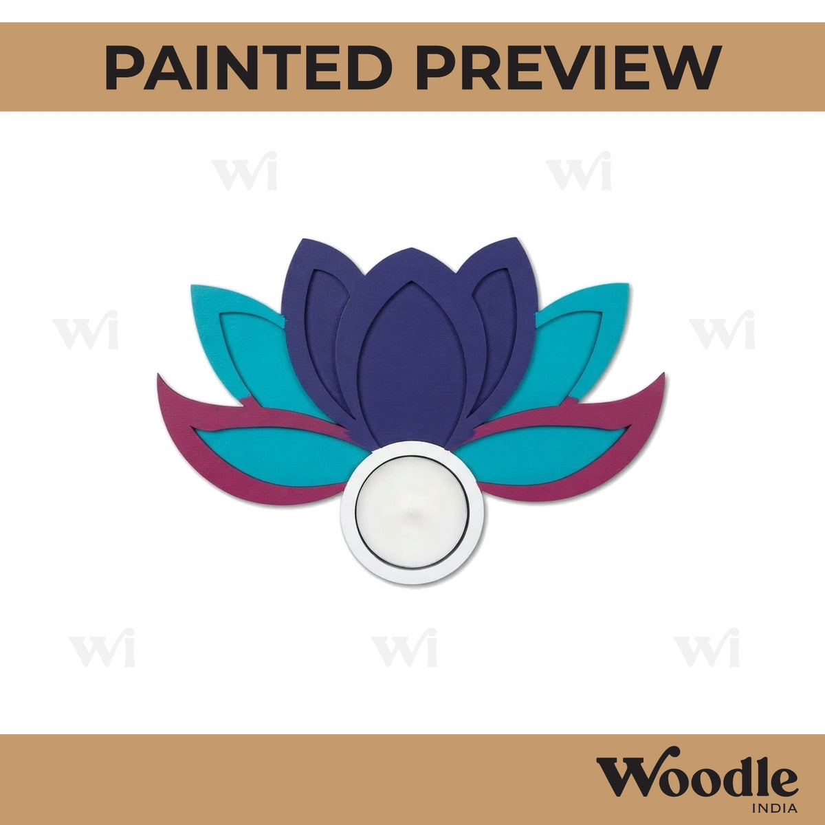 Lotus Diya Tealight Holder MDF Design 22