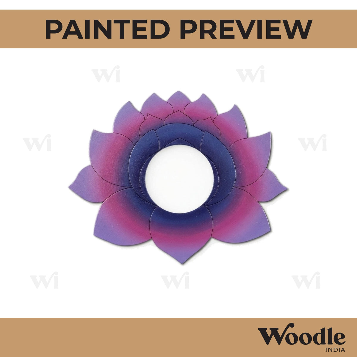 Lotus Diya Tealight Holder Pre Marked MDF Design 10