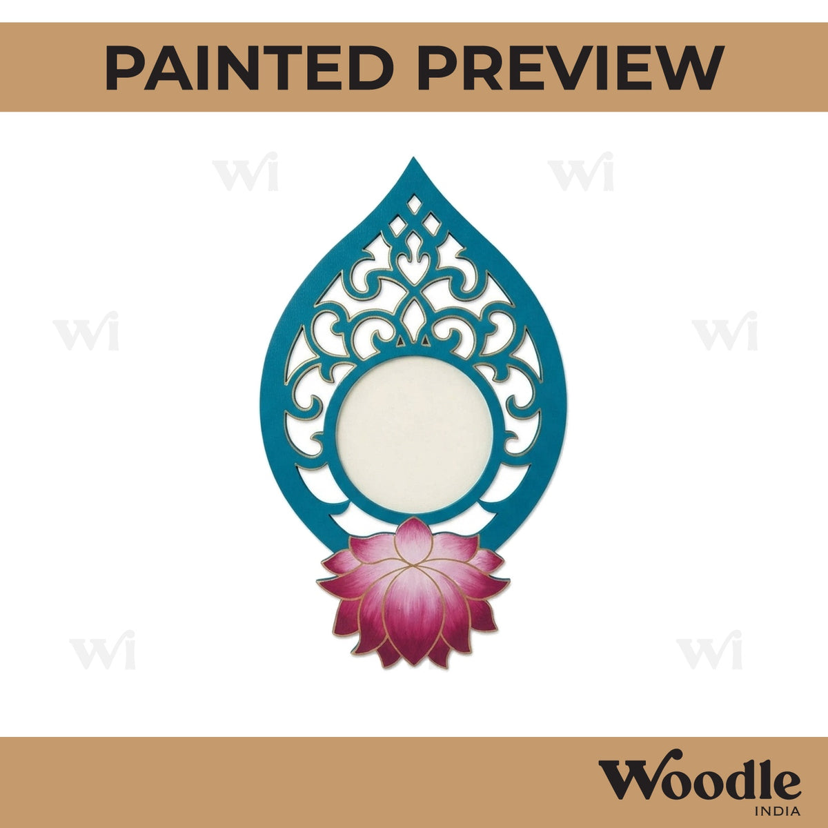 Lotus Diya Tealight Holder Pre Marked MDF Design 11