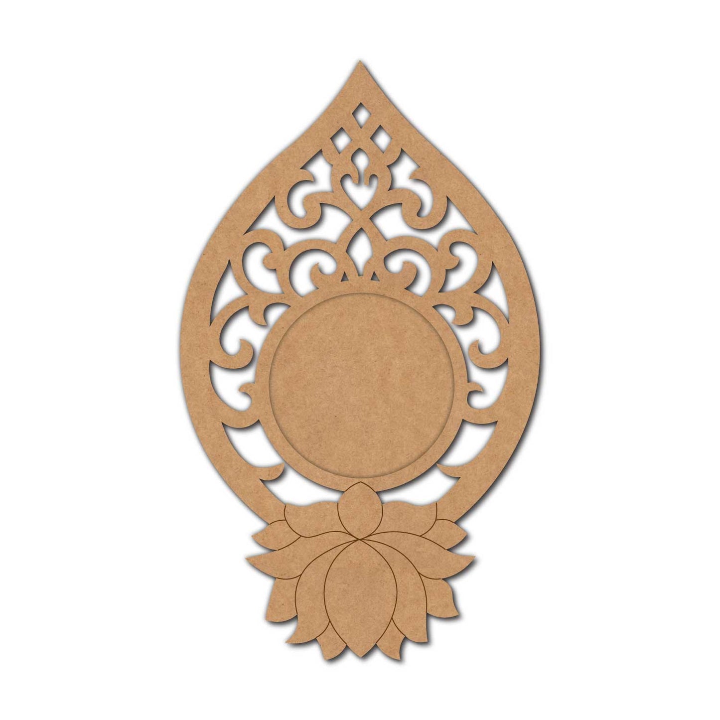 Lotus Diya Tealight Holder Pre Marked MDF Design 11