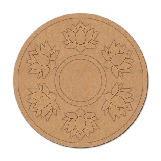 Lotus Diya Tealight Holder Pre Marked MDF Design 13