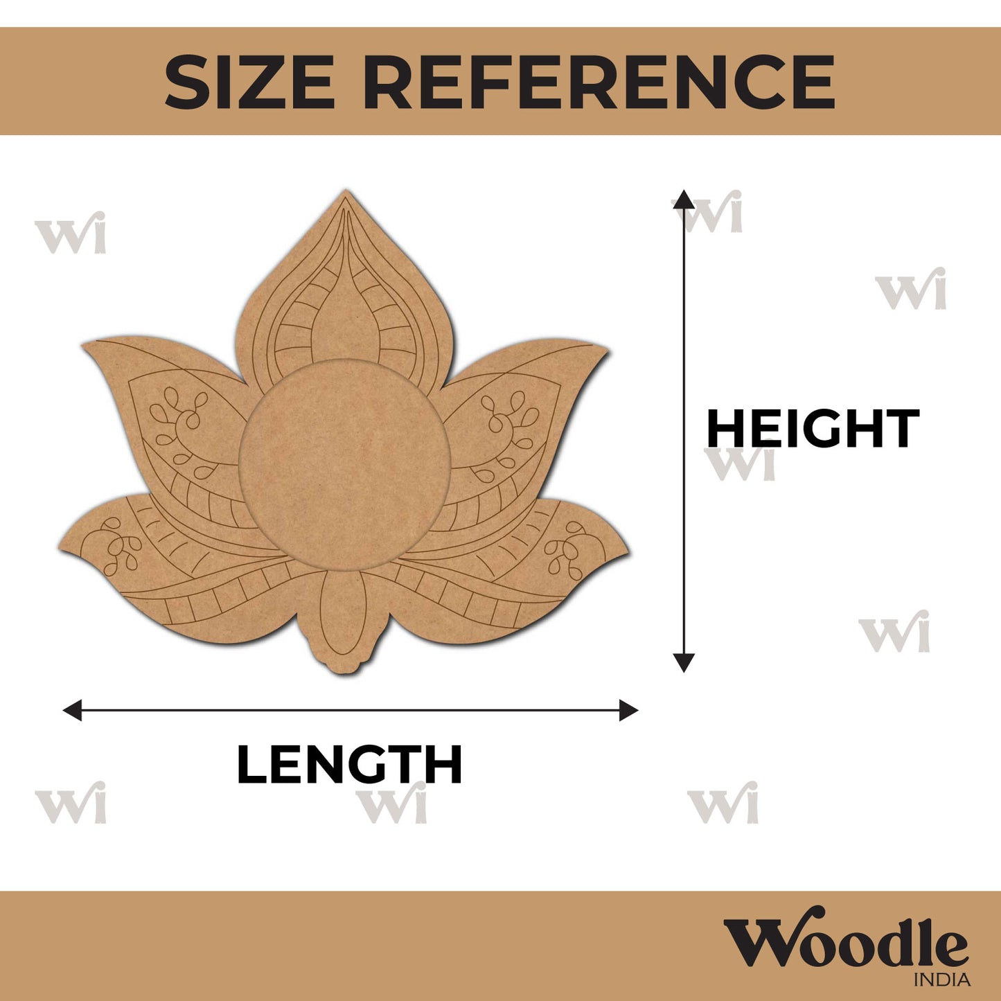 Lotus Diya Tealight Holder Pre Marked MDF Design 16