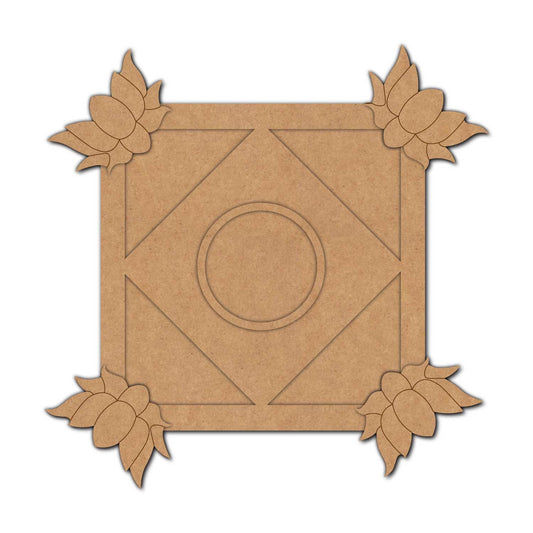 Lotus Diya Tealight Holder Pre Marked MDF Design 18