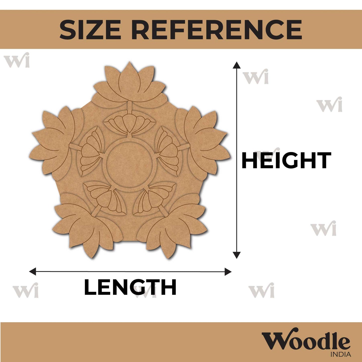 Lotus Diya Tealight Holder Pre Marked MDF Design 20