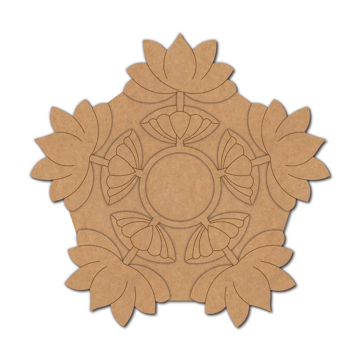 Lotus Diya Tealight Holder Pre Marked MDF Design 20