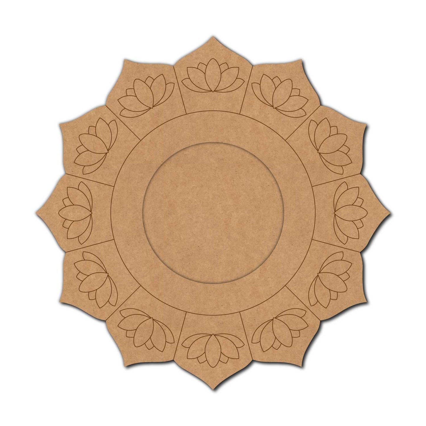 Lotus Diya Tealight Holder Pre Marked MDF Design 6