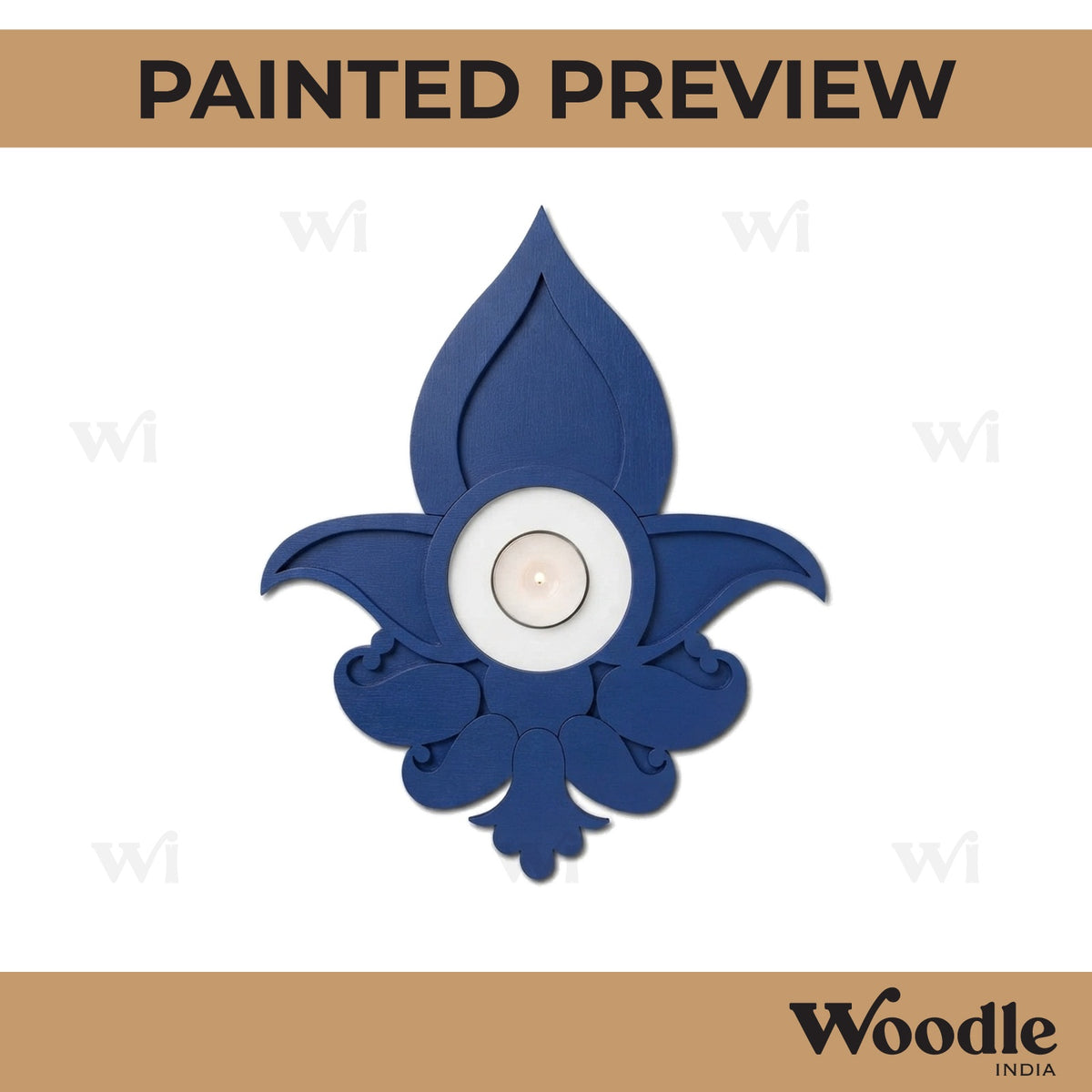 Lotus Diya Tealight Holder Pre Marked MDF Design 7