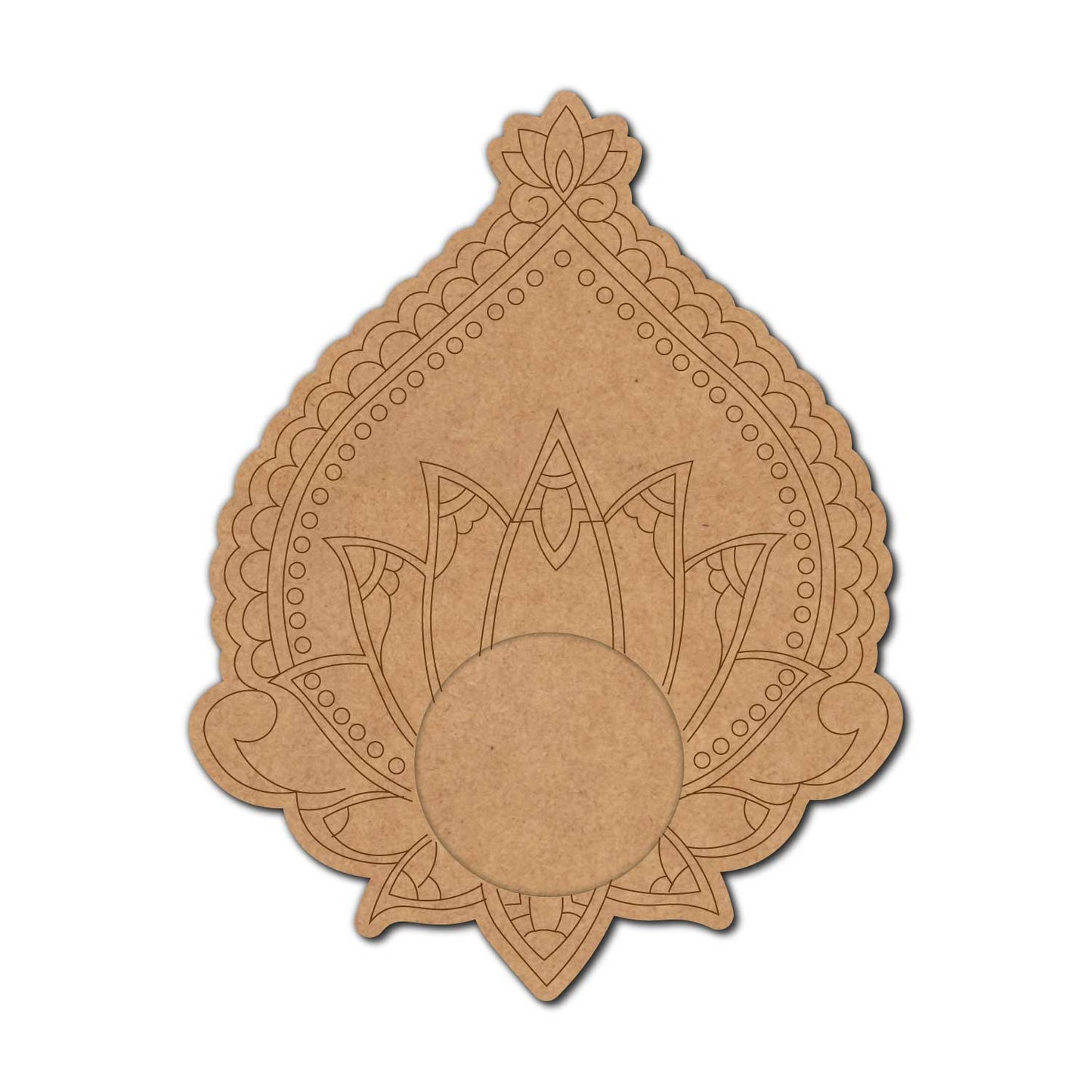 Lotus Diya Tealight Holder Pre Marked MDF Design 8
