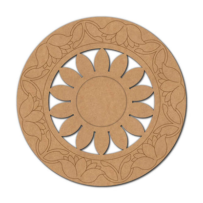 Lotus Floral Diya Tealight Holder Pre Marked MDF Design 3