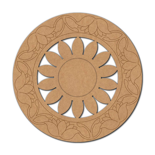 Lotus Floral Diya Tealight Holder Pre Marked MDF Design 3