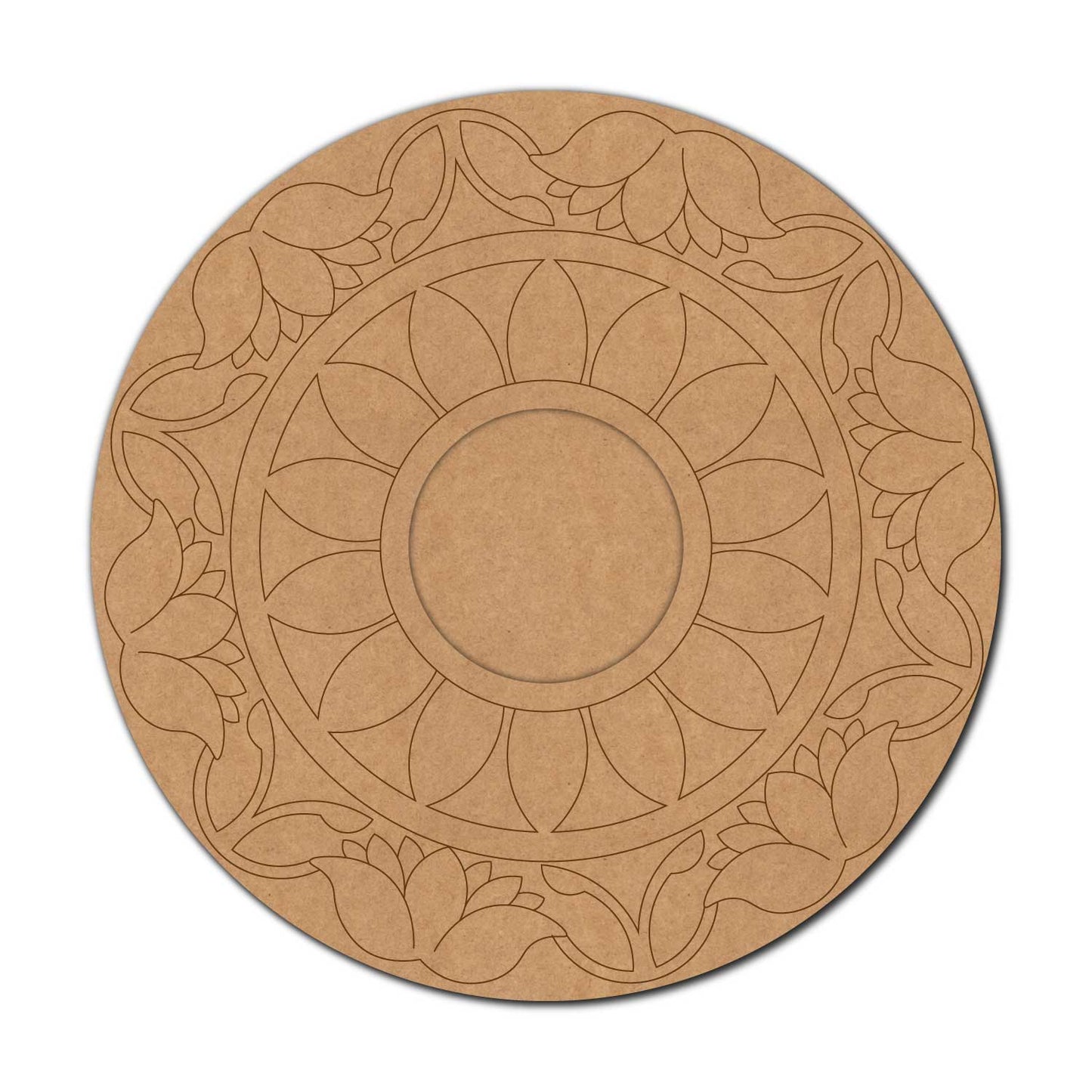 Lotus Floral Diya Tealight Holder Pre Marked MDF Design 4