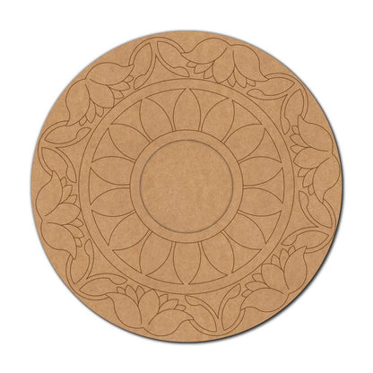 Lotus Floral Diya Tealight Holder Pre Marked MDF Design 4