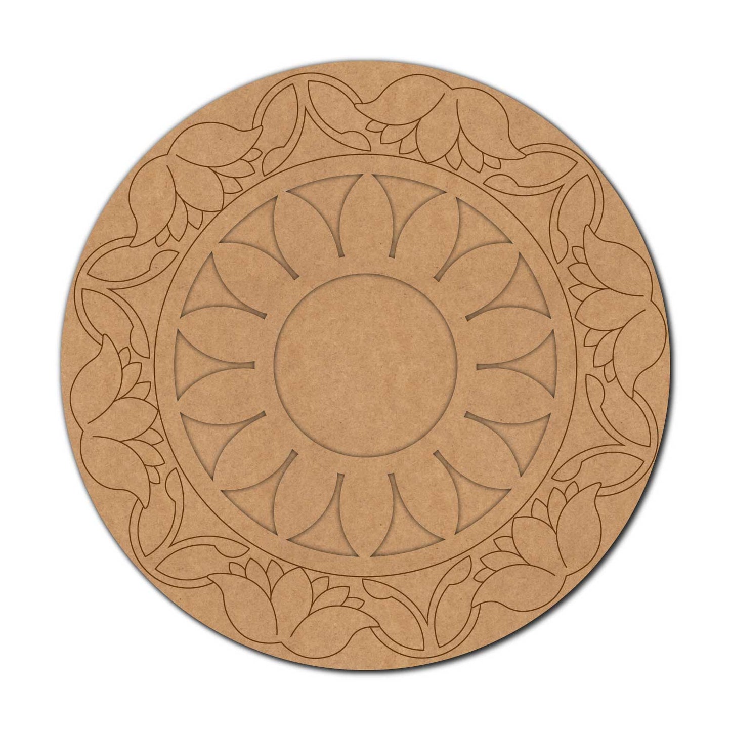 Lotus Floral Diya Tealight Holder Pre Marked MDF Design 5