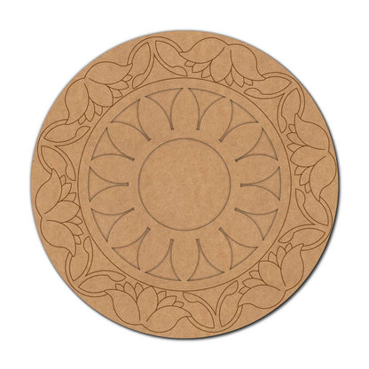 Lotus Floral Diya Tealight Holder Pre Marked MDF Design 5