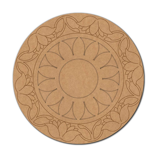 Lotus Floral Diya Tealight Holder Pre Marked MDF Design 5