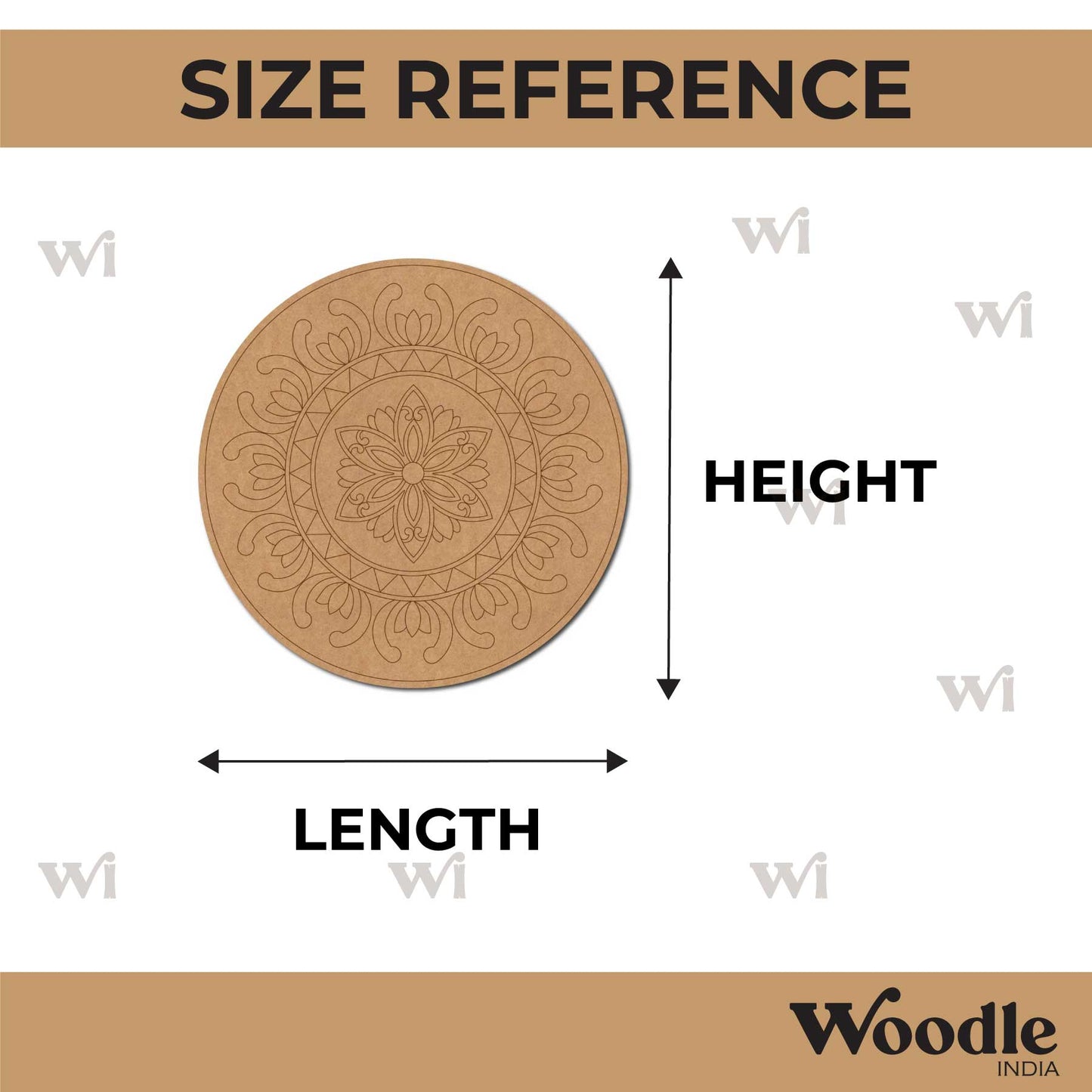 Lotus Floral Mandala Pre Marked Round MDF Design 1