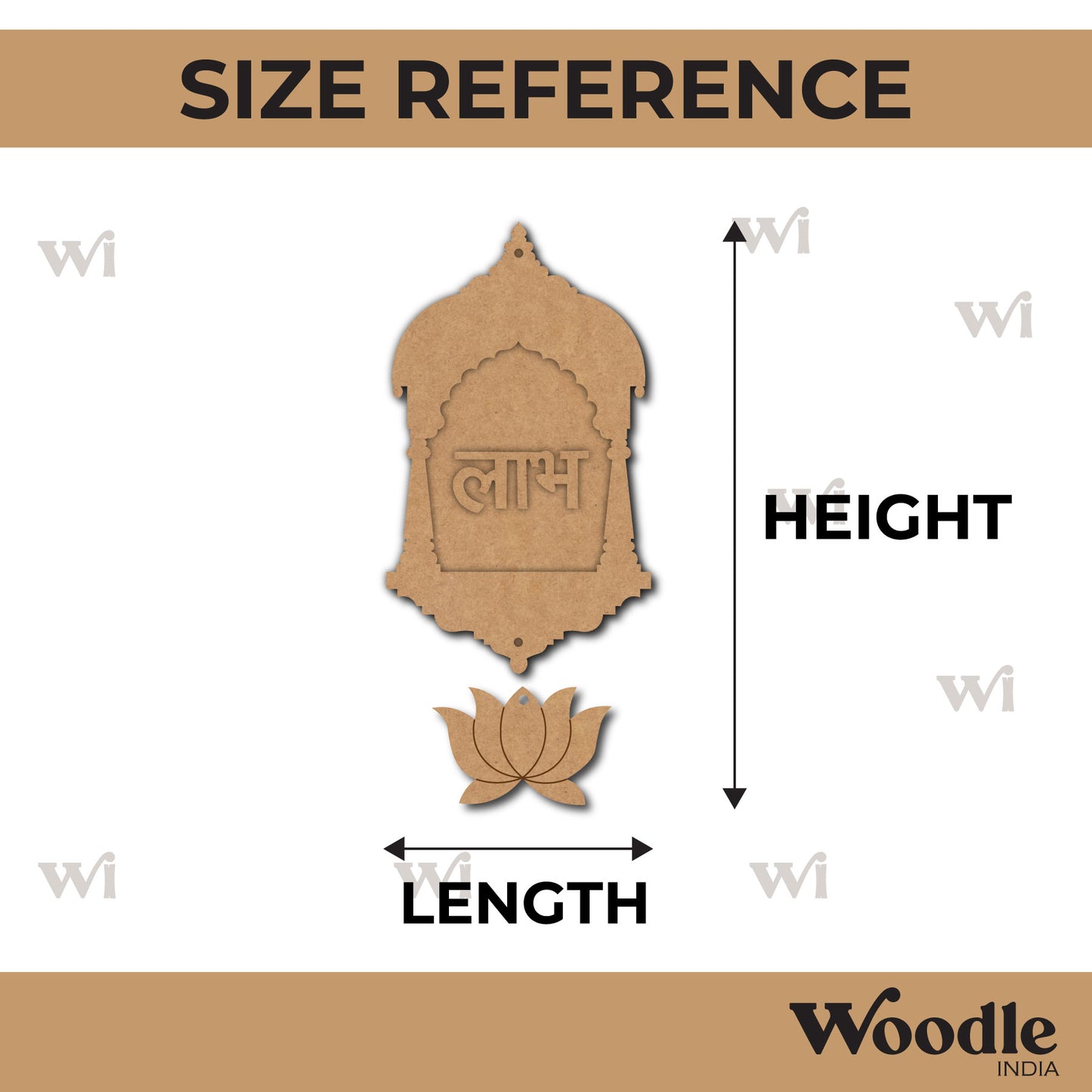 Lotus Jharokha Shubh Labh Base MDF Design 1