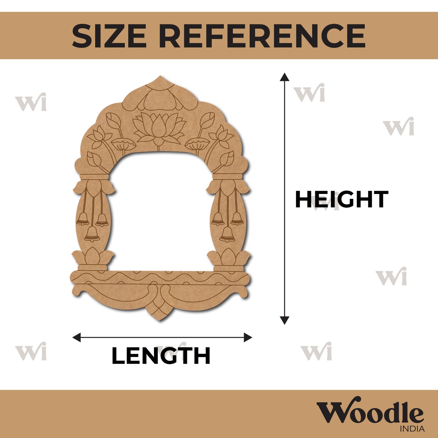 Lotus Jharokha Window Pre Marked MDF Design 2