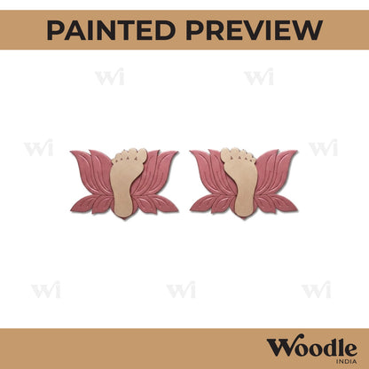 Lotus Lakshmi Charan Feet Set Pre Marked MDF Design 1