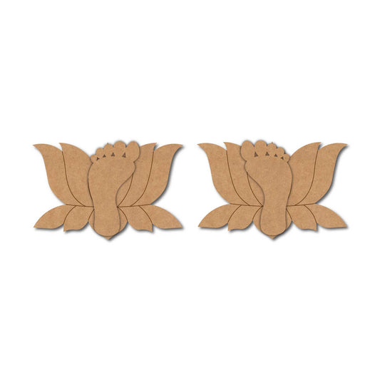 Lotus Lakshmi Charan Feet Set Pre Marked MDF Design 1