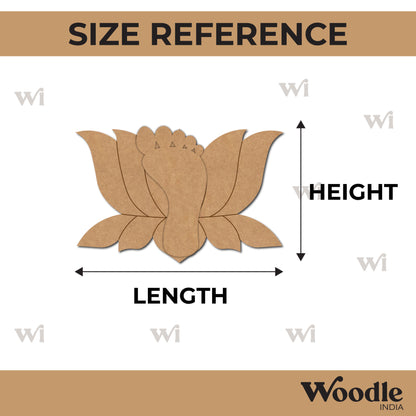 Lotus Lakshmi Charan Feet Set Pre Marked MDF Design 1