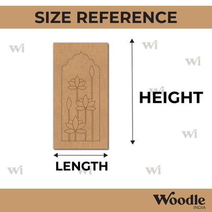 Lotus Long Jharokha Pre Marked MDF Design 1