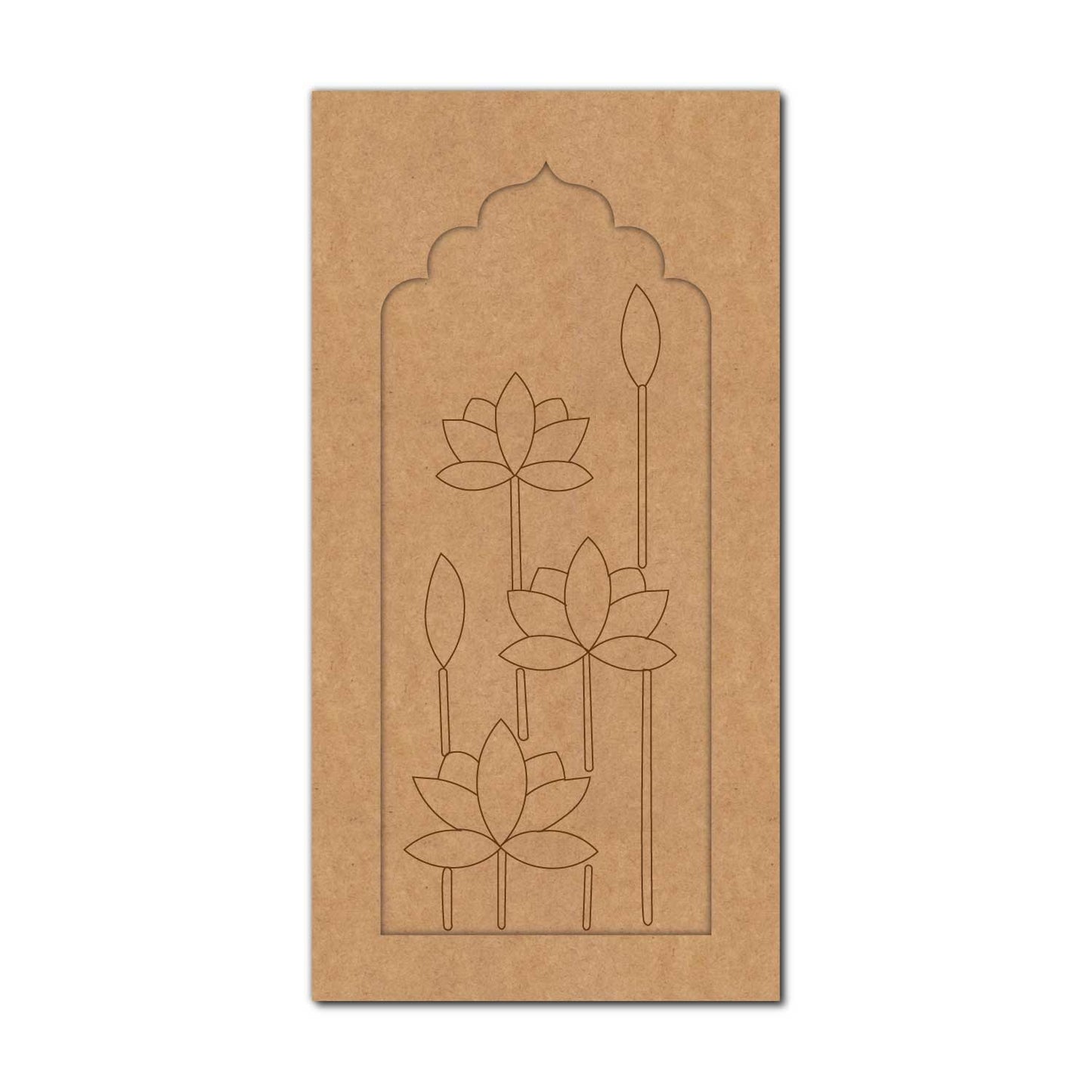 Lotus Long Jharokha Pre Marked MDF Design 1