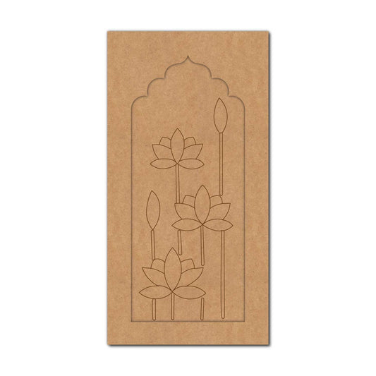 Lotus Long Jharokha Pre Marked MDF Design 1