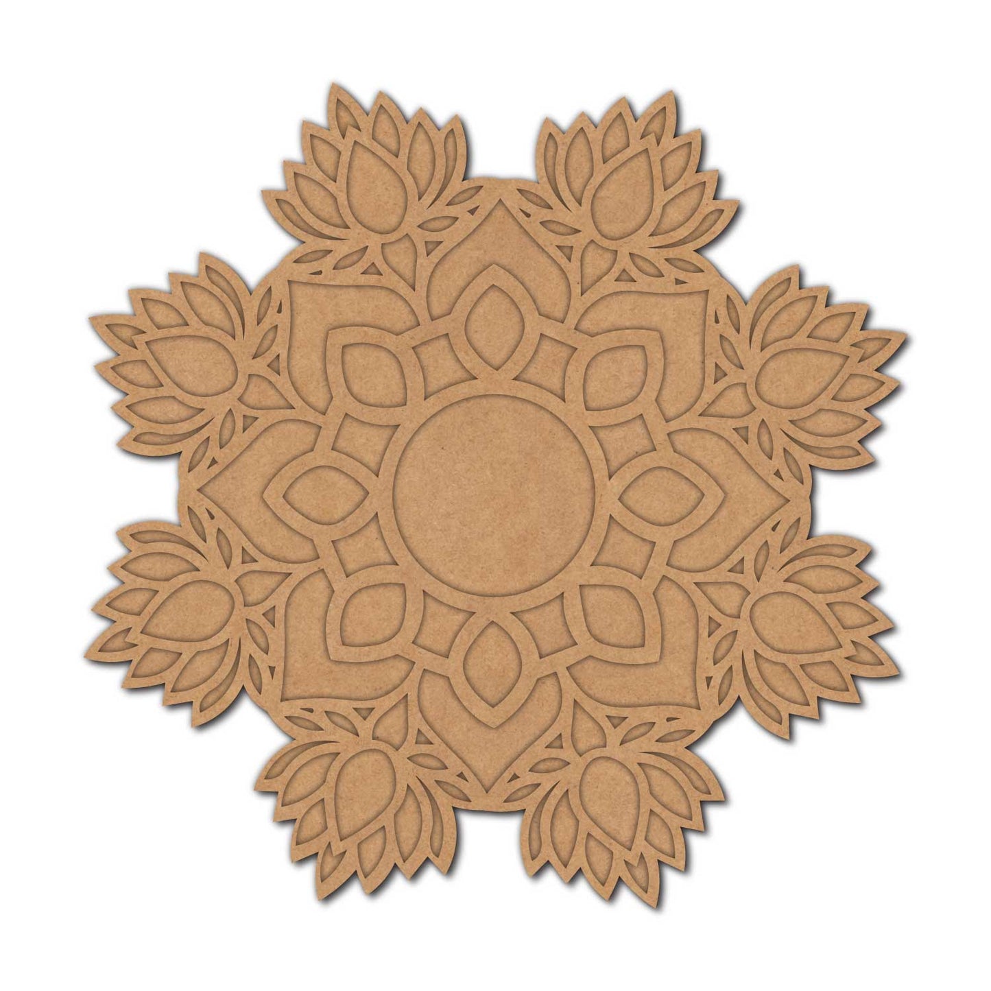 Lotus Mandala Reusable Rangoli Base MDF Design 1