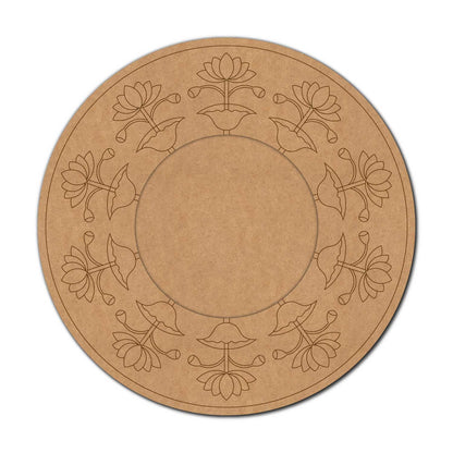 Lotus Mirror Pre Marked Round MDF Design 1