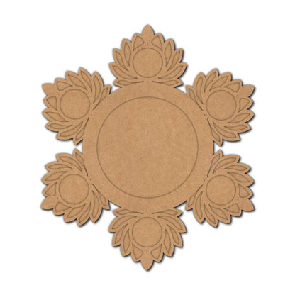 Lotus Multiple Diya Tealight Holder MDF Design 1
