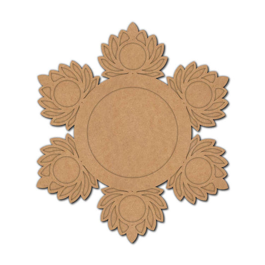 Lotus Multiple Diya Tealight Holder MDF Design 1