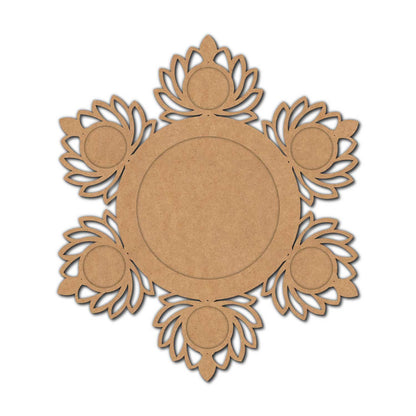 Lotus Multiple Diya Tealight Holder MDF Design 3