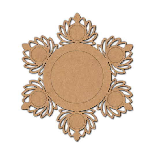 Lotus Multiple Diya Tealight Holder MDF Design 3