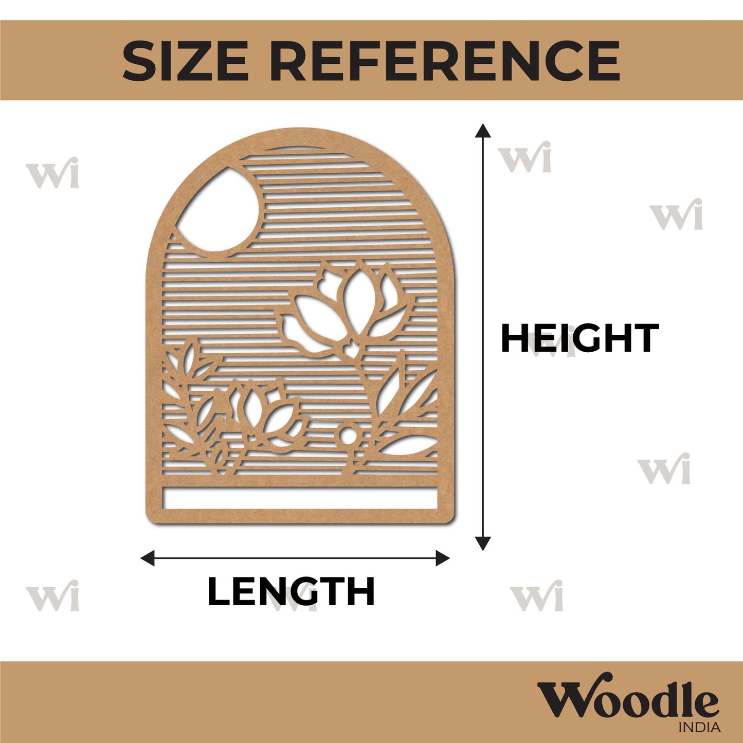 Lotus Pond Wall Cutout MDF Design 1