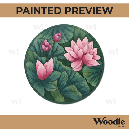 Lotus Pre Marked Round MDF Design 1