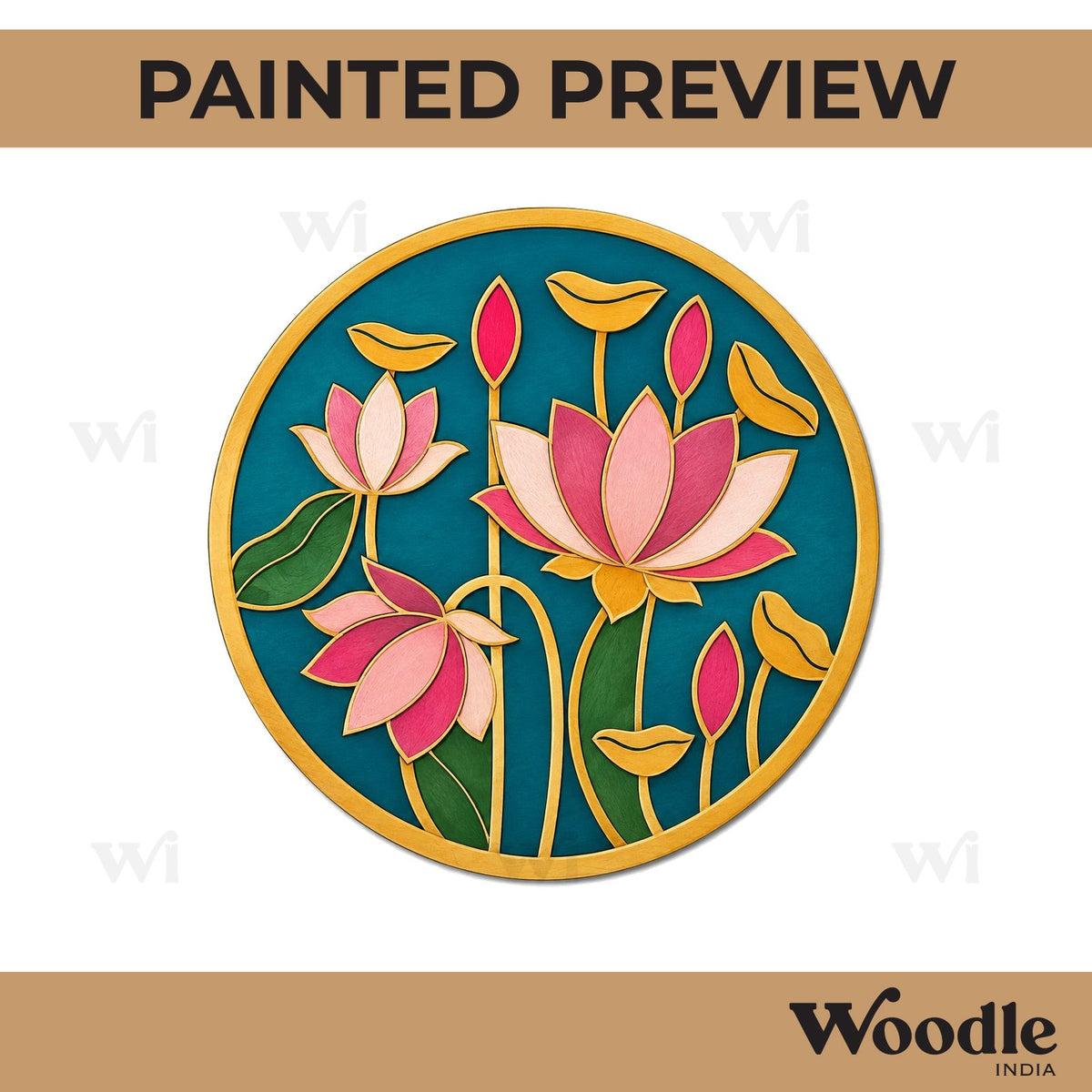 Lotus Pre Marked Round MDF Design 11