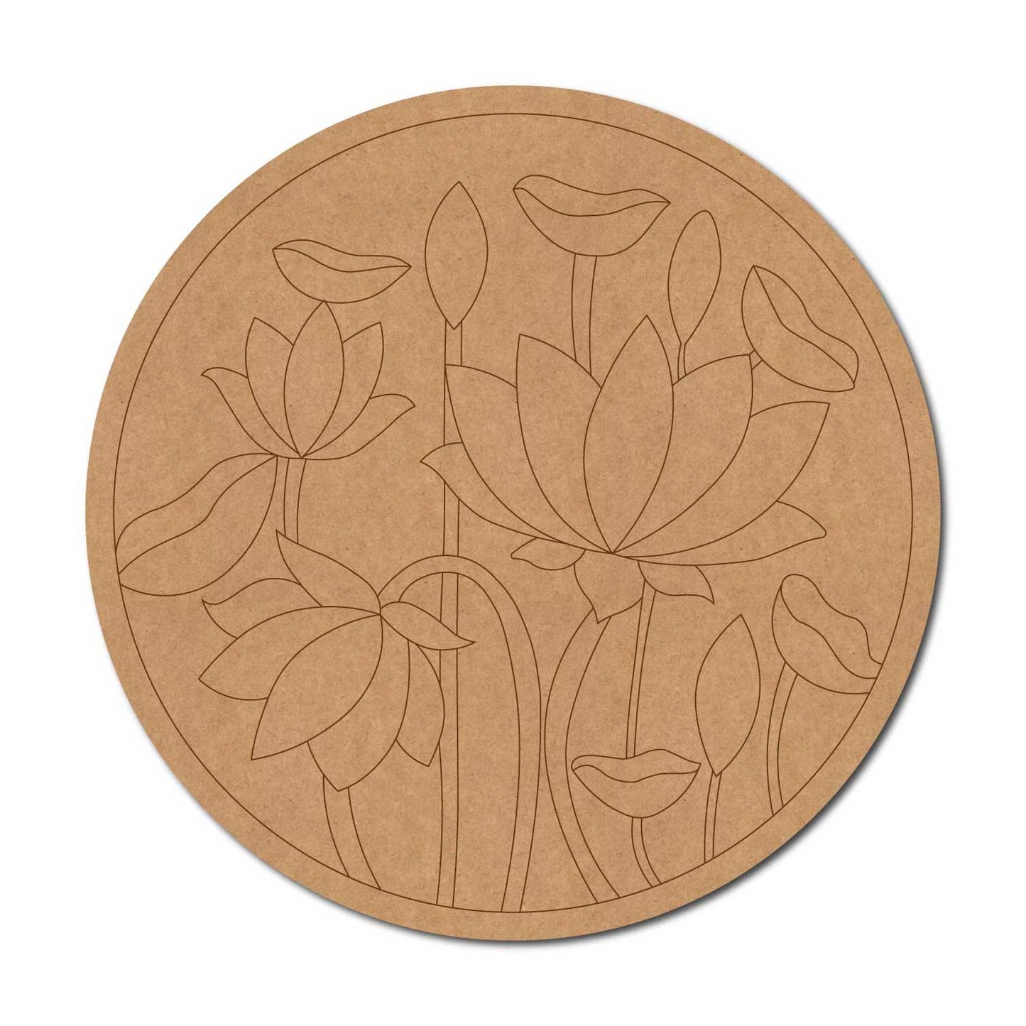 Lotus Pre Marked Round MDF Design 11