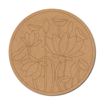Lotus Pre Marked Round MDF Design 11
