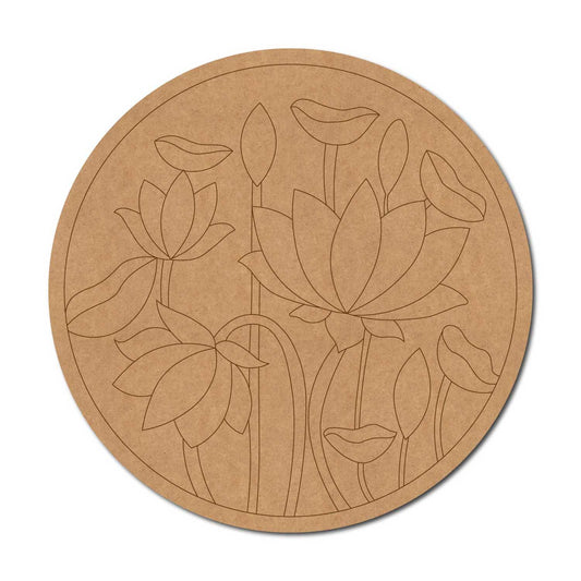 Lotus Pre Marked Round MDF Design 11