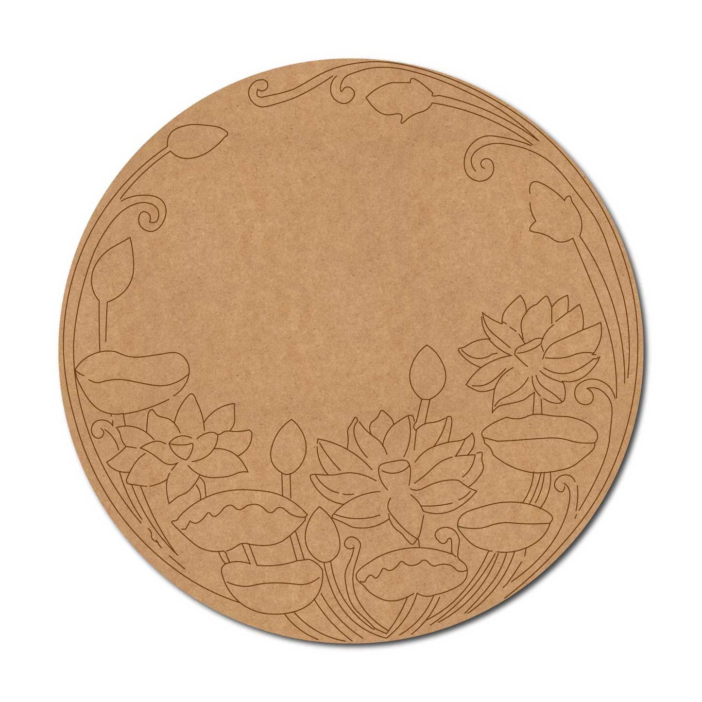 Lotus Pre Marked Round MDF Design 13